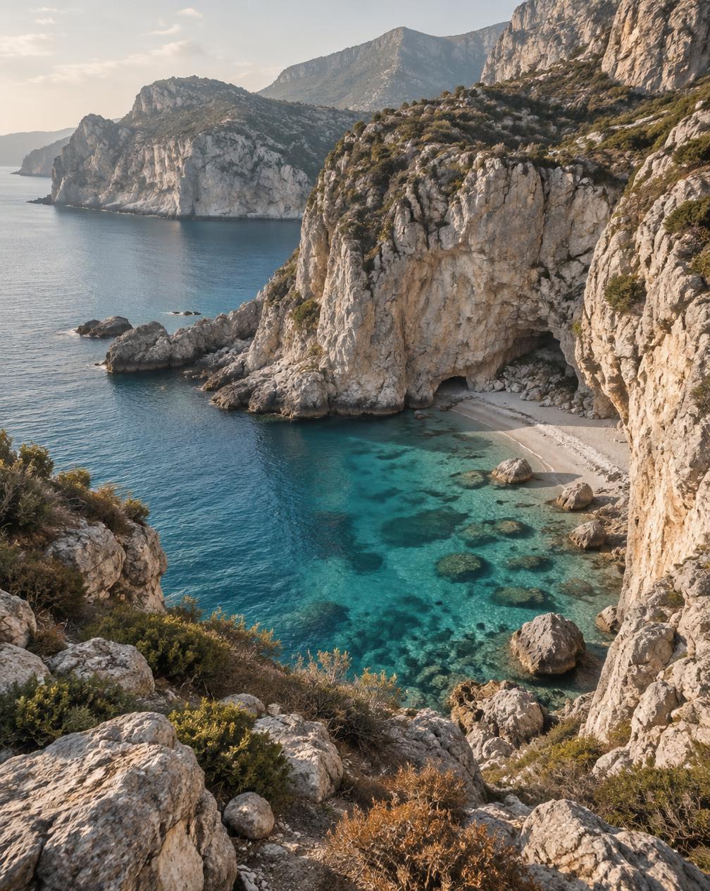 Hidden cove on the Cretan coastline